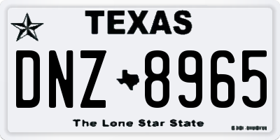 TX license plate DNZ8965