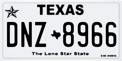 TX license plate DNZ8966