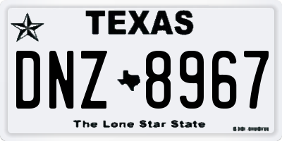 TX license plate DNZ8967