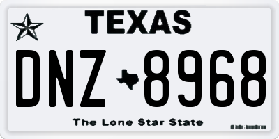 TX license plate DNZ8968