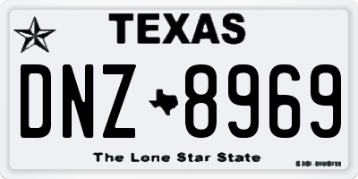 TX license plate DNZ8969