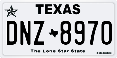 TX license plate DNZ8970