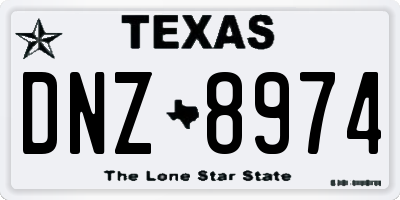 TX license plate DNZ8974