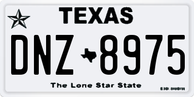 TX license plate DNZ8975