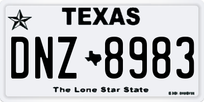 TX license plate DNZ8983