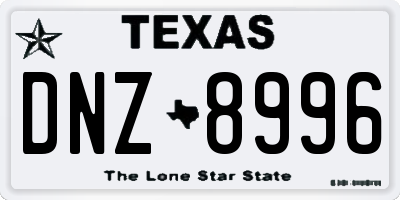 TX license plate DNZ8996