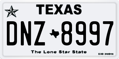 TX license plate DNZ8997