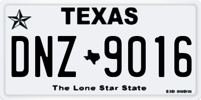 TX license plate DNZ9016