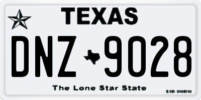 TX license plate DNZ9028