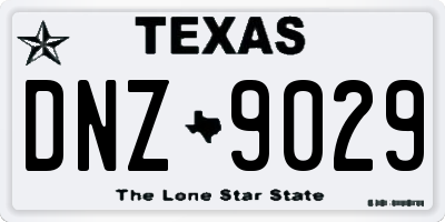 TX license plate DNZ9029