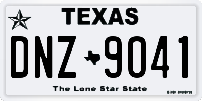 TX license plate DNZ9041