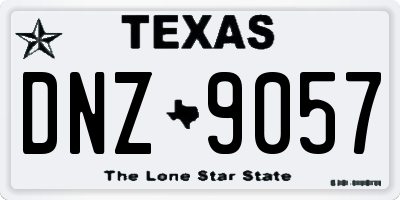 TX license plate DNZ9057