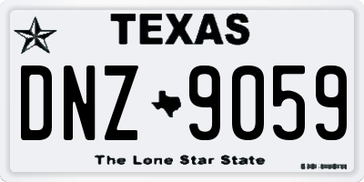 TX license plate DNZ9059