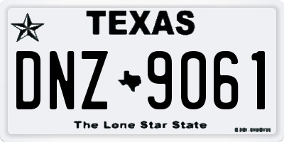 TX license plate DNZ9061