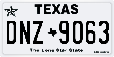 TX license plate DNZ9063