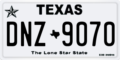 TX license plate DNZ9070