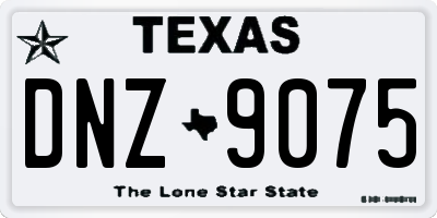 TX license plate DNZ9075