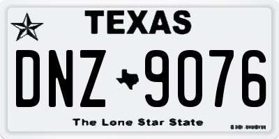 TX license plate DNZ9076