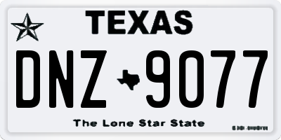 TX license plate DNZ9077