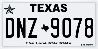 TX license plate DNZ9078
