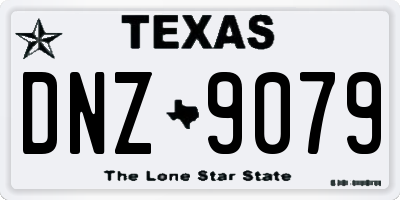 TX license plate DNZ9079