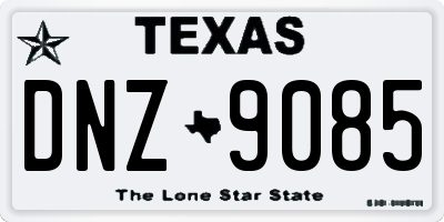 TX license plate DNZ9085