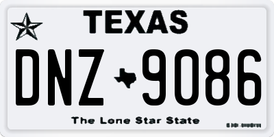 TX license plate DNZ9086