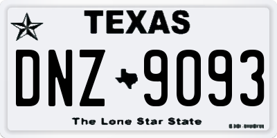 TX license plate DNZ9093