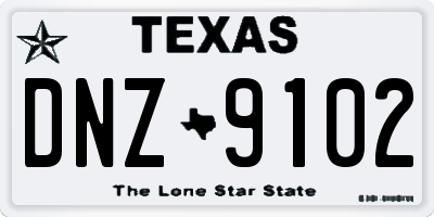 TX license plate DNZ9102