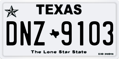 TX license plate DNZ9103