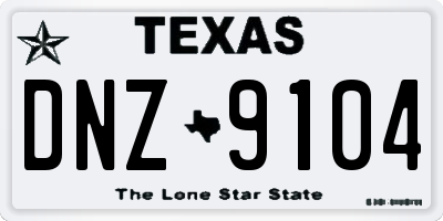 TX license plate DNZ9104