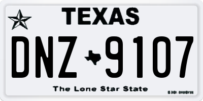 TX license plate DNZ9107