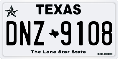 TX license plate DNZ9108