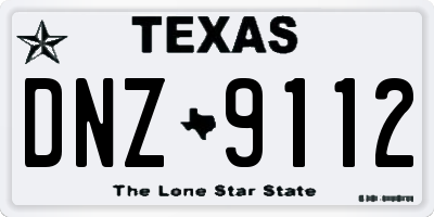 TX license plate DNZ9112