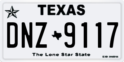 TX license plate DNZ9117