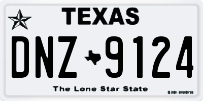 TX license plate DNZ9124