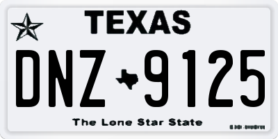 TX license plate DNZ9125