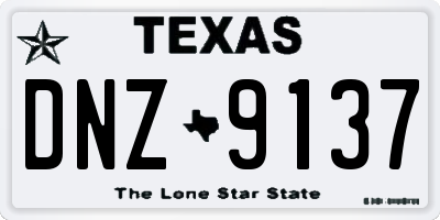 TX license plate DNZ9137
