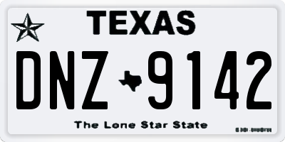 TX license plate DNZ9142