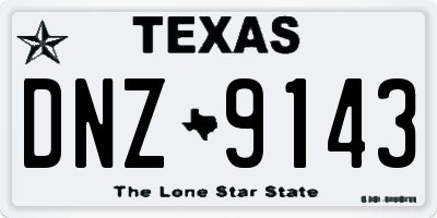 TX license plate DNZ9143