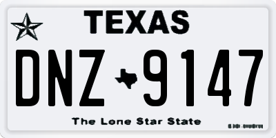 TX license plate DNZ9147