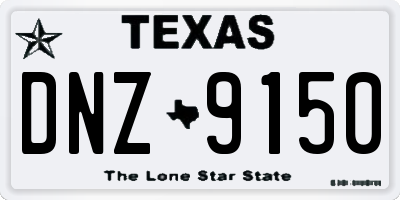 TX license plate DNZ9150