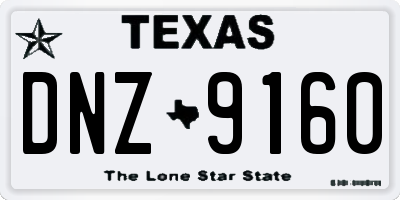 TX license plate DNZ9160