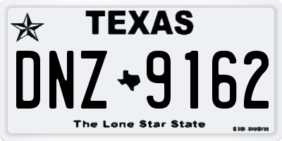 TX license plate DNZ9162