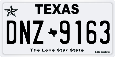 TX license plate DNZ9163
