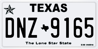 TX license plate DNZ9165