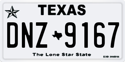 TX license plate DNZ9167