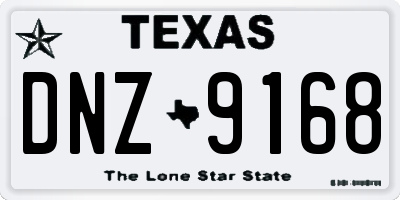 TX license plate DNZ9168