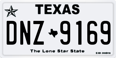TX license plate DNZ9169