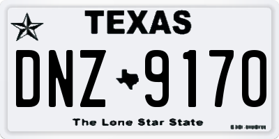 TX license plate DNZ9170